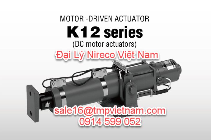 K12-80-07 DC Motor Actuator Nireco | Bộ động cơ trục vít K12 Series Nireco